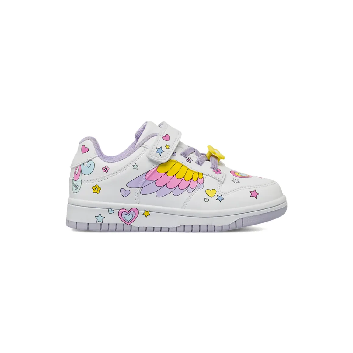 Sneakers da bambina Bianche con ali colorate Dieci Baci