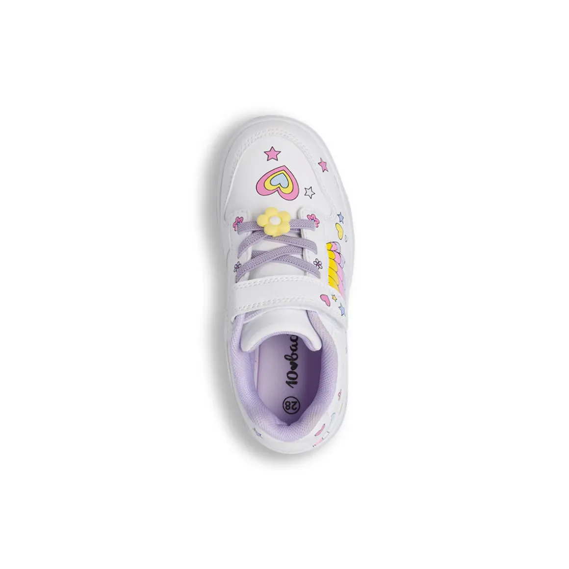 Sneakers da bambina Bianche con ali colorate Dieci Baci