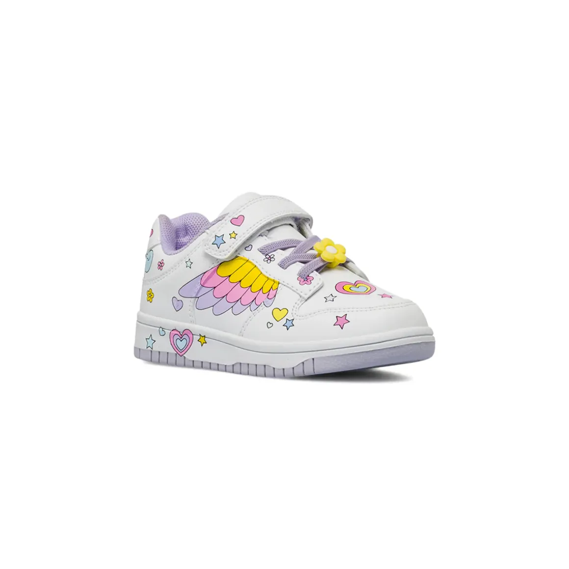 Sneakers da bambina Bianche con ali colorate Dieci Baci