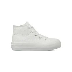 Sneakers da Bambina Bianche con fiori ricamati Dieci Baci