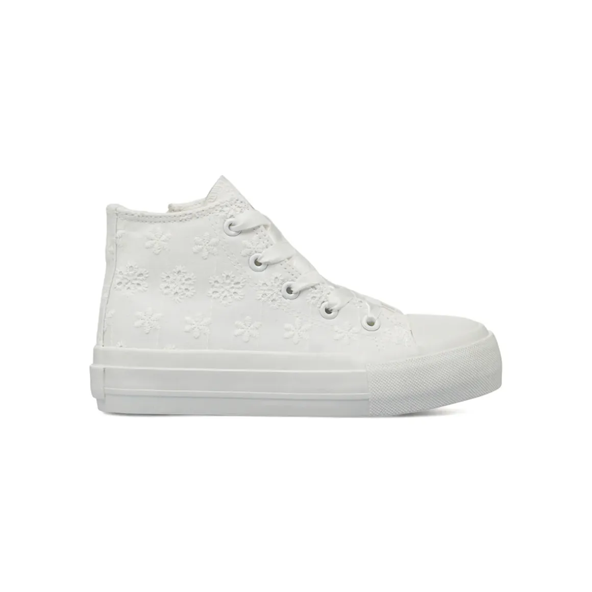 Sneakers da Bambina Bianche con fiori ricamati Dieci Baci