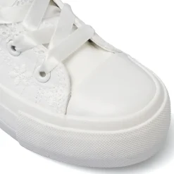 Sneakers da Bambina Bianche con fiori ricamati Dieci Baci