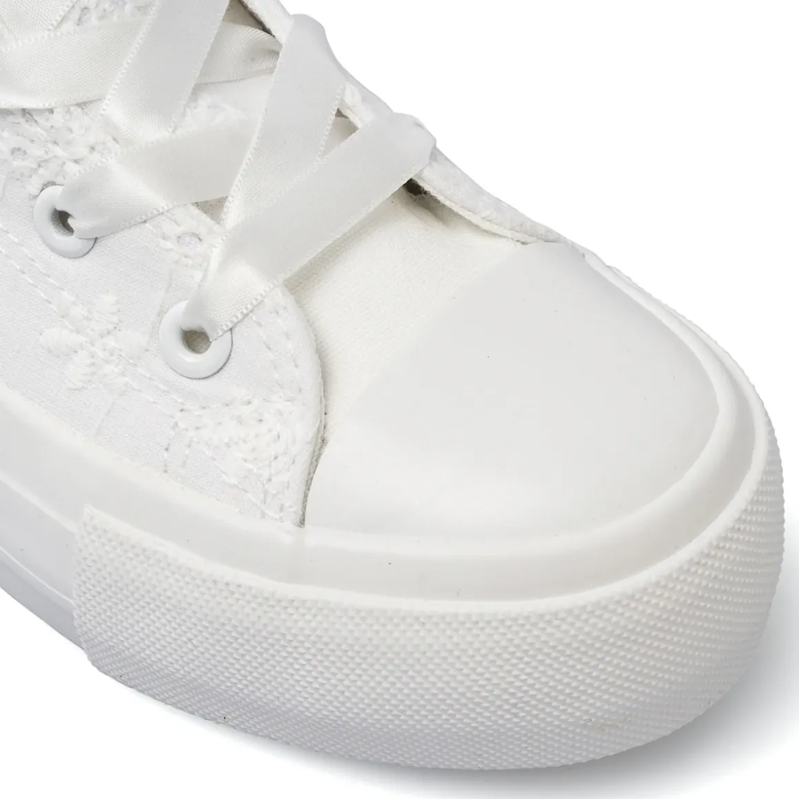 Sneakers da Bambina Bianche con fiori ricamati Dieci Baci