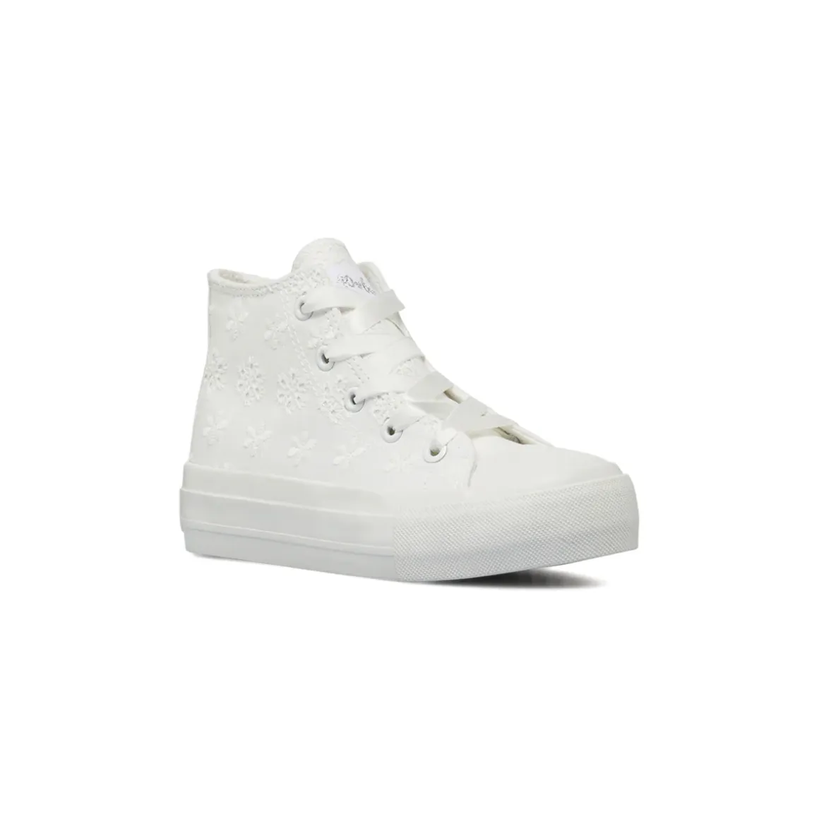 Sneakers da Bambina Bianche con fiori ricamati Dieci Baci