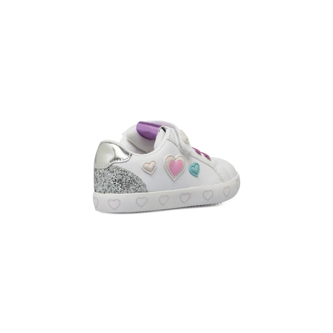 Sneakers da Bambina bianche con cuori colorati e glitter Dieci Baci