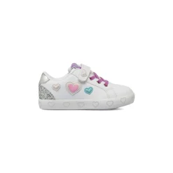 Sneakers da Bambina bianche con cuori colorati e glitter Dieci Baci
