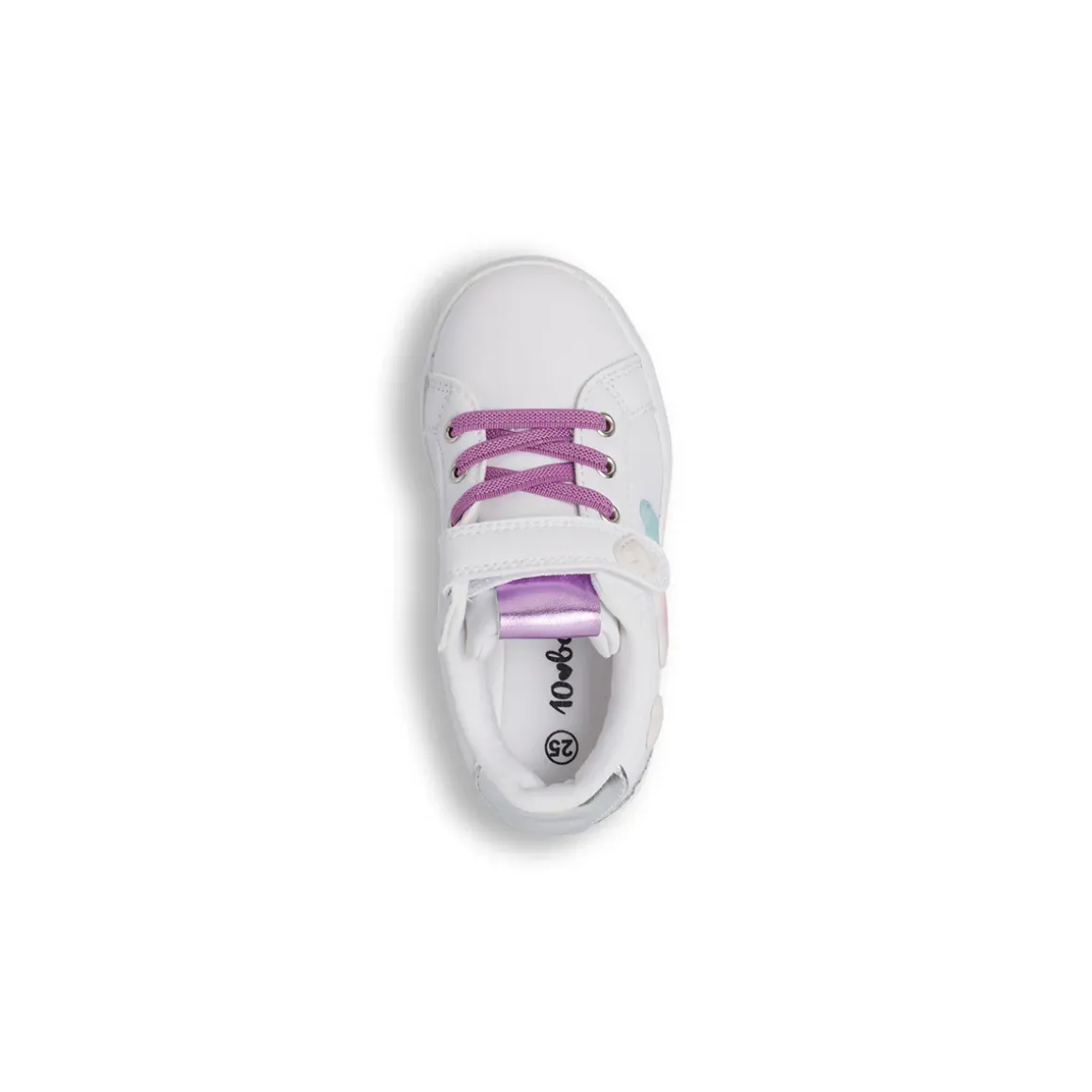 Sneakers da Bambina bianche con cuori colorati e glitter Dieci Baci