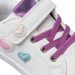 Sneakers da Bambina bianche con cuori colorati e glitter Dieci Baci