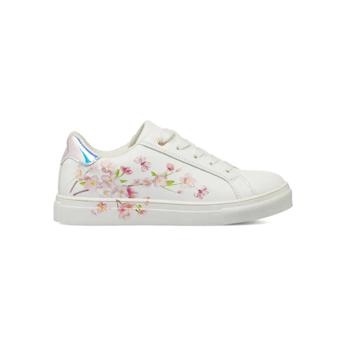 Sneakers da Bambina bianche con fiori e paillettes scintillanti Dieci Baci