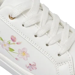 Sneakers da Bambina bianche con fiori e paillettes scintillanti Dieci Baci