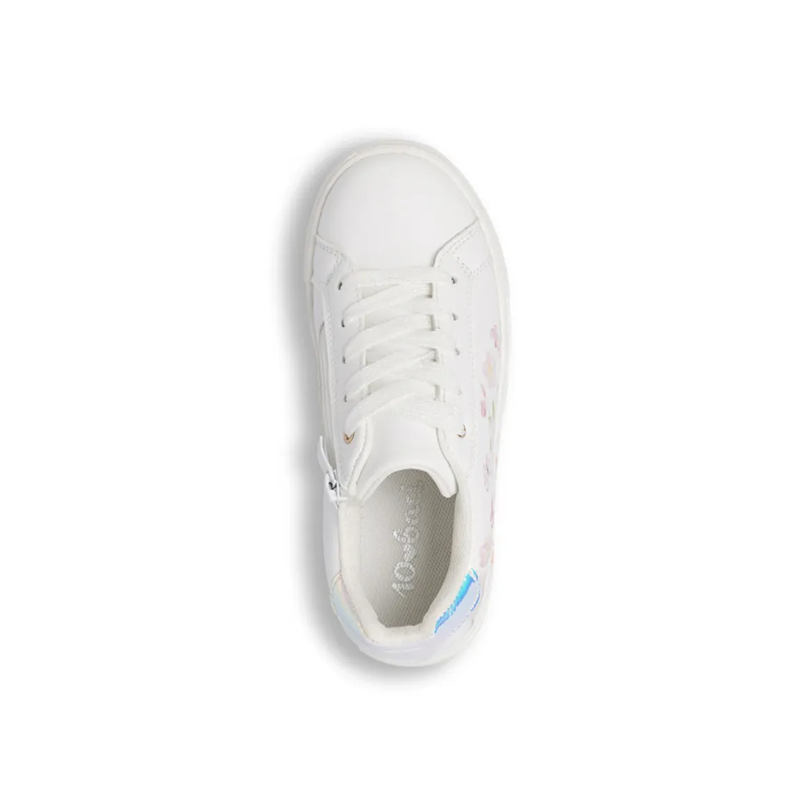 Sneakers da Bambina bianche con fiori e paillettes scintillanti Dieci Baci