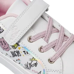 Sneakers da bambina bianche con stampa graffiti Dieci Baci