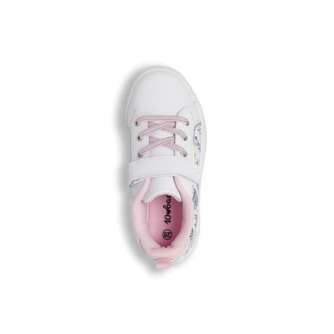Sneakers da bambina bianche con stampa graffiti Dieci Baci