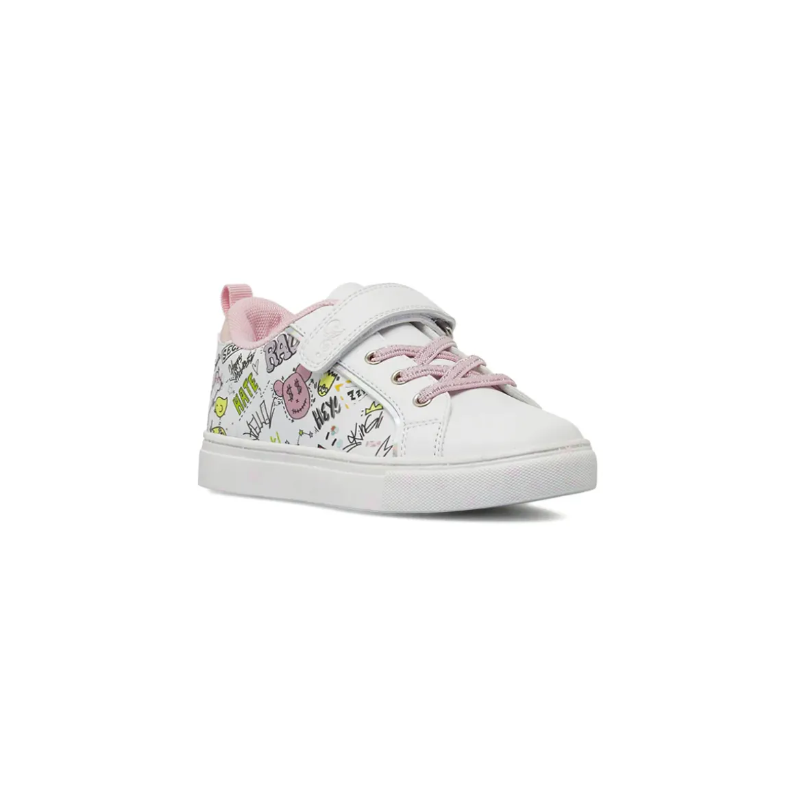 Sneakers da bambina bianche con stampa graffiti Dieci Baci