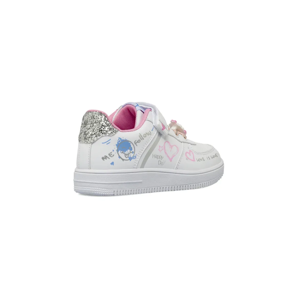 Sneakers da bambina bianche con stampa cuori Dieci Baci