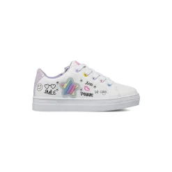 Sneakers da bambina bianche con stella iridescente Dieci Baci