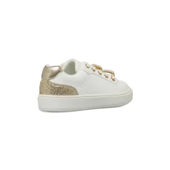 Sneakers da bambina bianche Dieci Baci con decorazioni perle e glitter