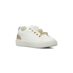 Sneakers da bambina bianche Dieci Baci con decorazioni perle e glitter