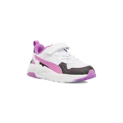 Sneakers da Bambina bianche e lilla in mesh con velcro Puma Trinity 2