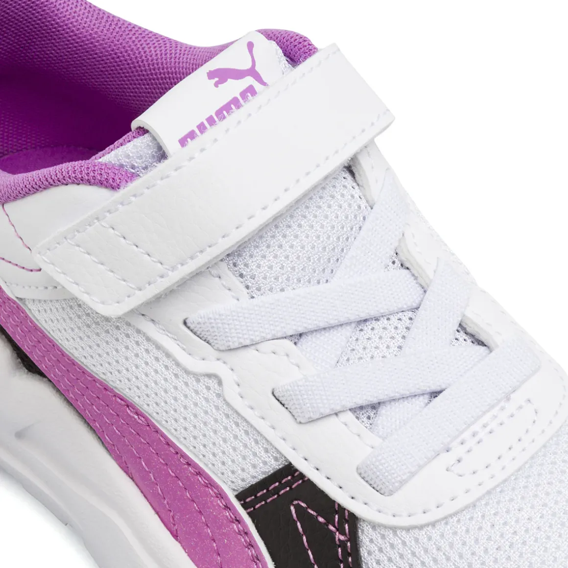 Sneakers da Bambina bianche e lilla in mesh con velcro Puma Trinity 2