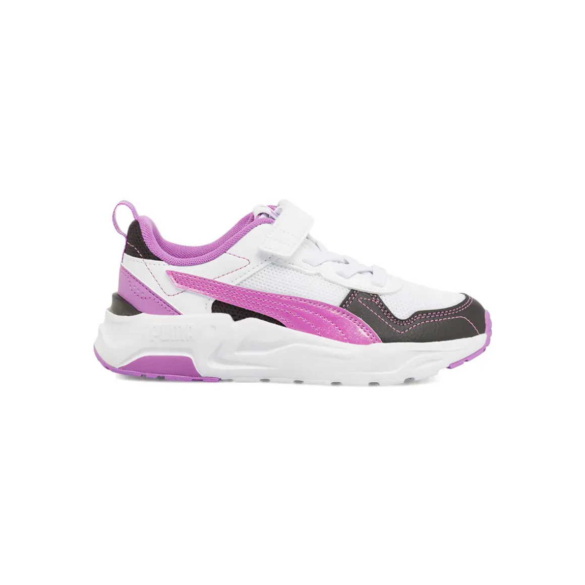 Sneakers da Bambina bianche e lilla in mesh con velcro Puma Trinity 2
