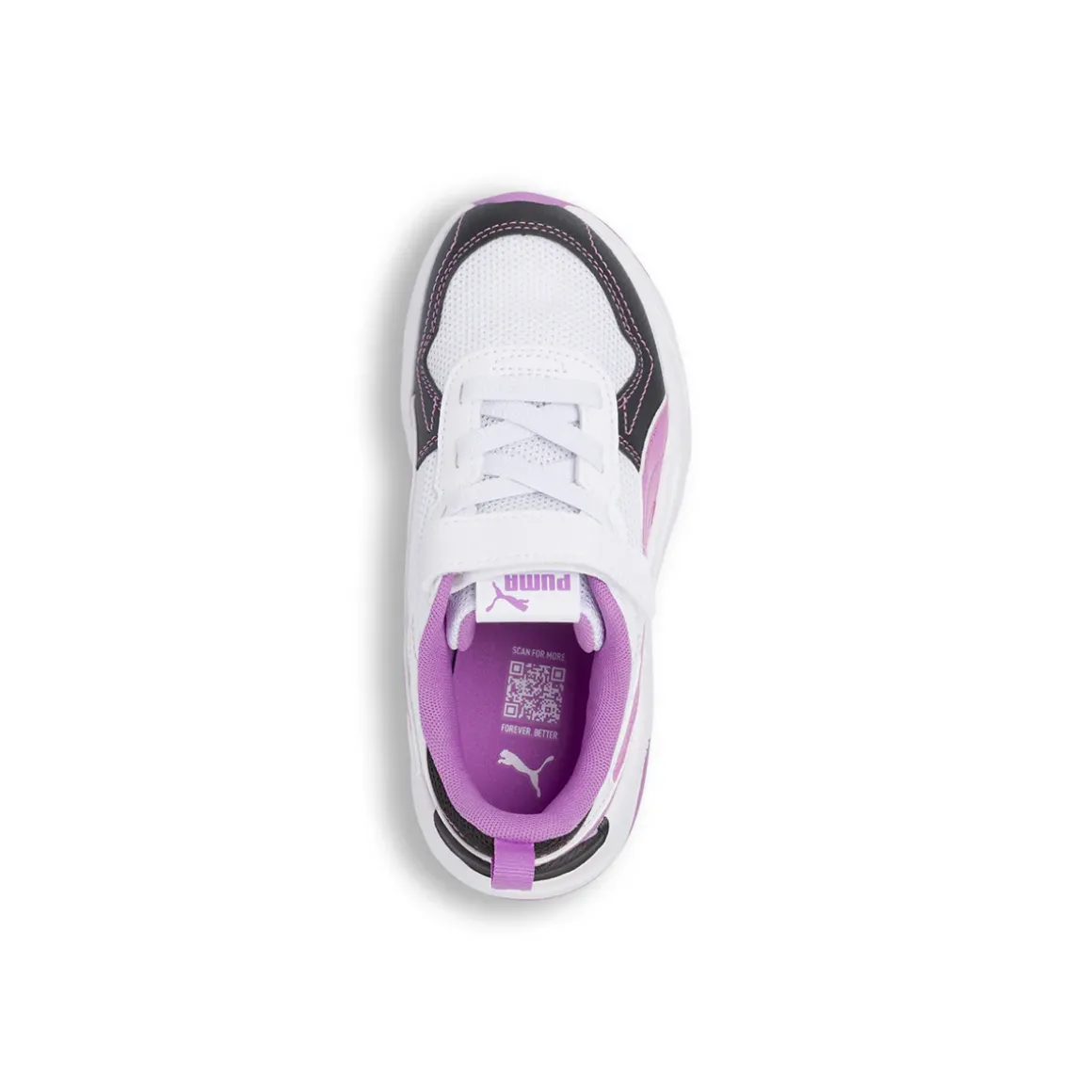 Sneakers da Bambina bianche e lilla in mesh con velcro Puma Trinity 2