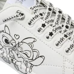 Sneakers da bambina bianche e argento con grafiche Stitch e Angel