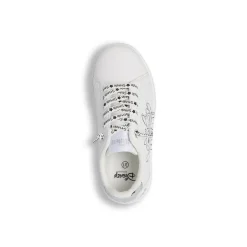 Sneakers da bambina bianche e argento con grafiche Stitch e Angel
