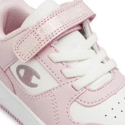 Sneakers da Bambina bianche e rosa con glitter e velcro Champion