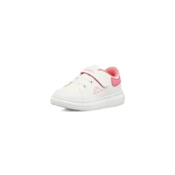 Sneakers da bambina bianche Kappa con strappo e dettagli rosa