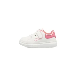 Sneakers da bambina bianche Kappa con strappo e dettagli rosa