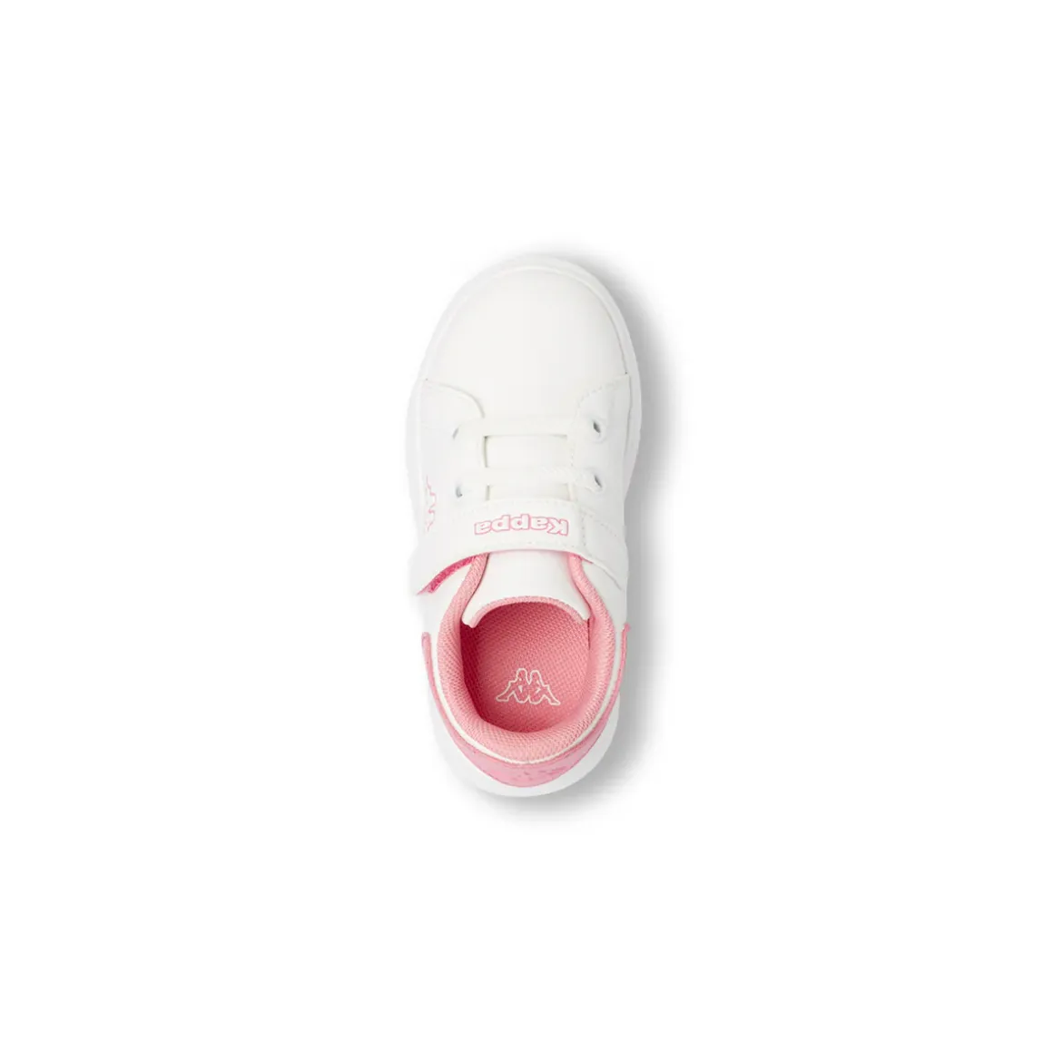 Sneakers da bambina bianche Kappa con strappo e dettagli rosa