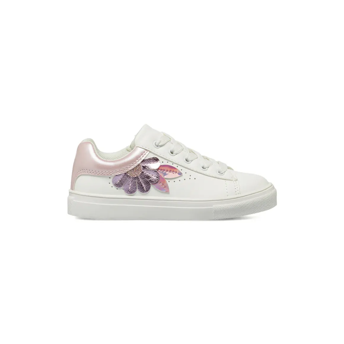 Sneakers da Bambina bianche Le scarpe di Alice con fiori glitter e zip