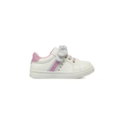 Sneakers da bambina bianche Le scarpe di Alice Primi passi con fiocco