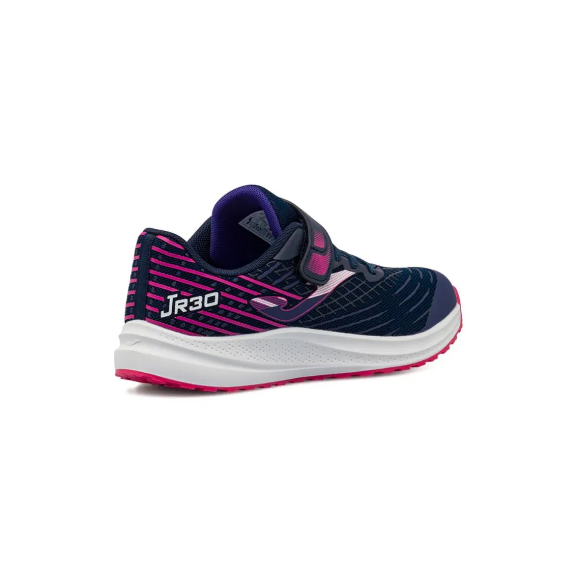 Sneakers da bambina blu in tessuto tecnico con lacci e strappo in velcro Joma JR30