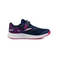Sneakers da bambina blu in tessuto tecnico con lacci e strappo in velcro Joma JR30