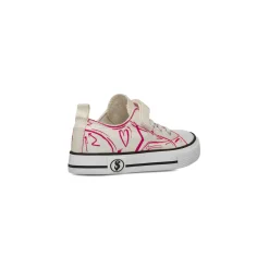 Sneakers da Bambina e Ragazza Bianche con dettagli fucsia a cuore Swish Jeans