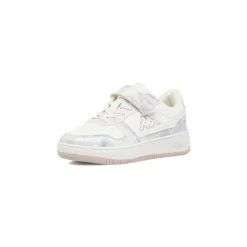 Sneakers da bambina Kappa bianche con strappo e dettagli iridescenti