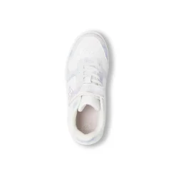 Sneakers da bambina Kappa bianche con strappo e dettagli iridescenti
