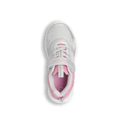 Sneakers da bambina Kappa grigio argento e rosa con chiusura a strappo
