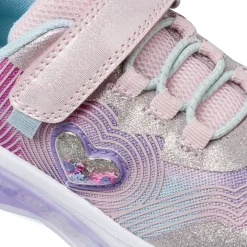 Sneakers da bambina lilla con glitter e luci colorate Dieci Baci