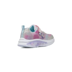 Sneakers da bambina lilla con glitter e luci colorate Dieci Baci