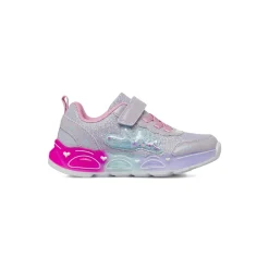 Sneakers da bambina lilla con glitter e suola con luci Dieci Baci