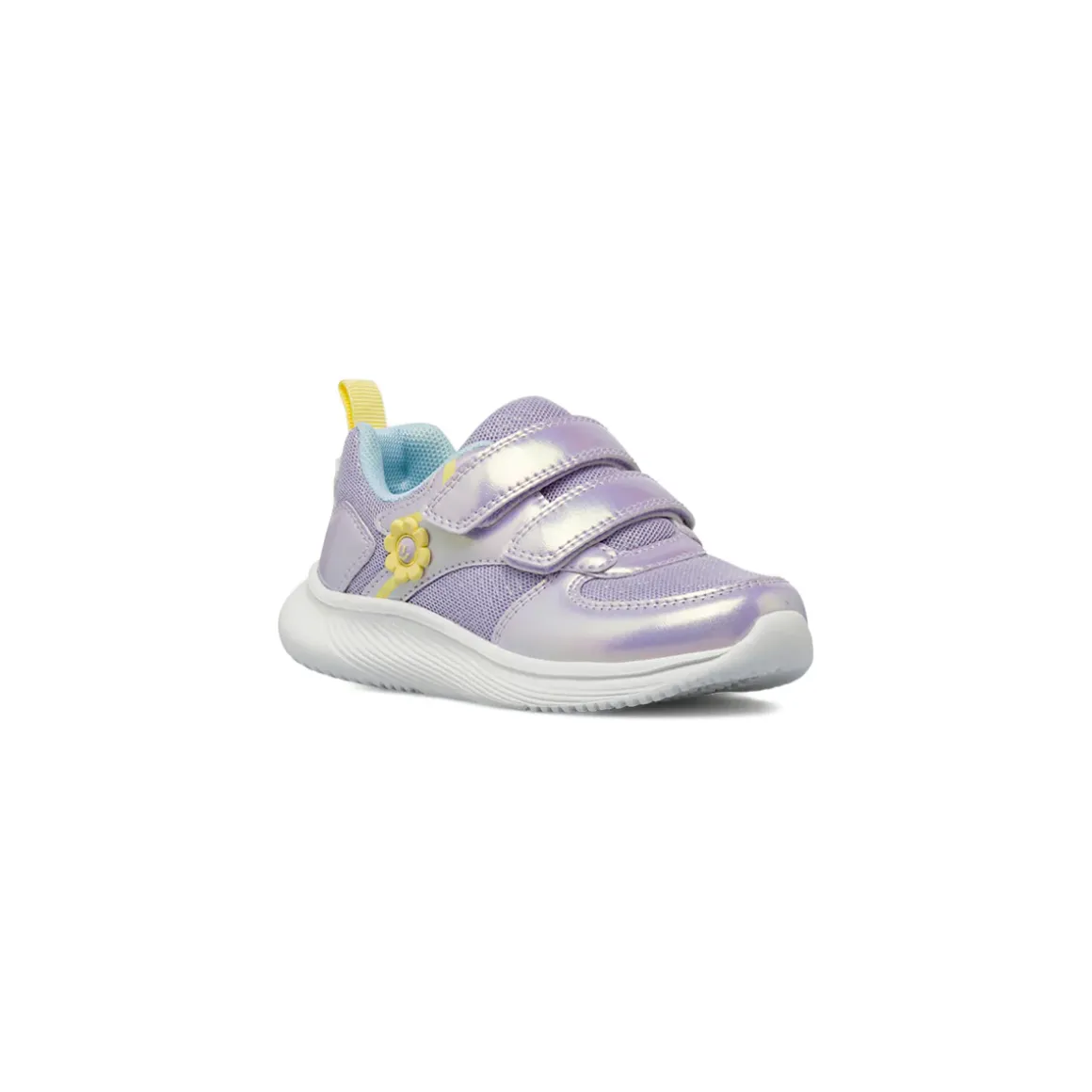 Sneakers da bambina lilla iridescente con strappo Le scarpe di Alice