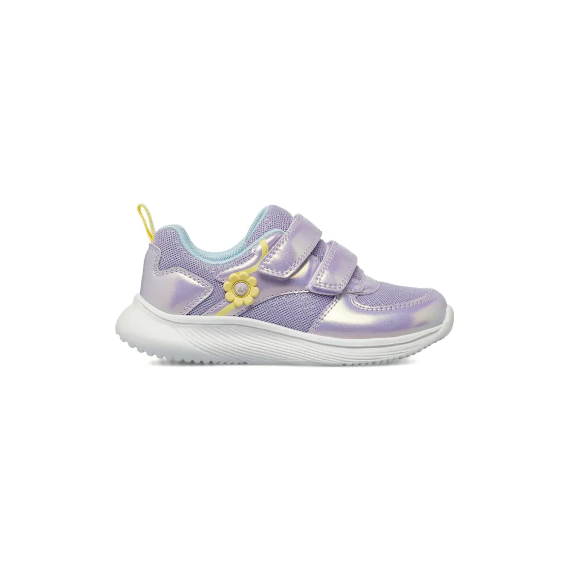 Sneakers da bambina lilla iridescente con strappo Le scarpe di Alice