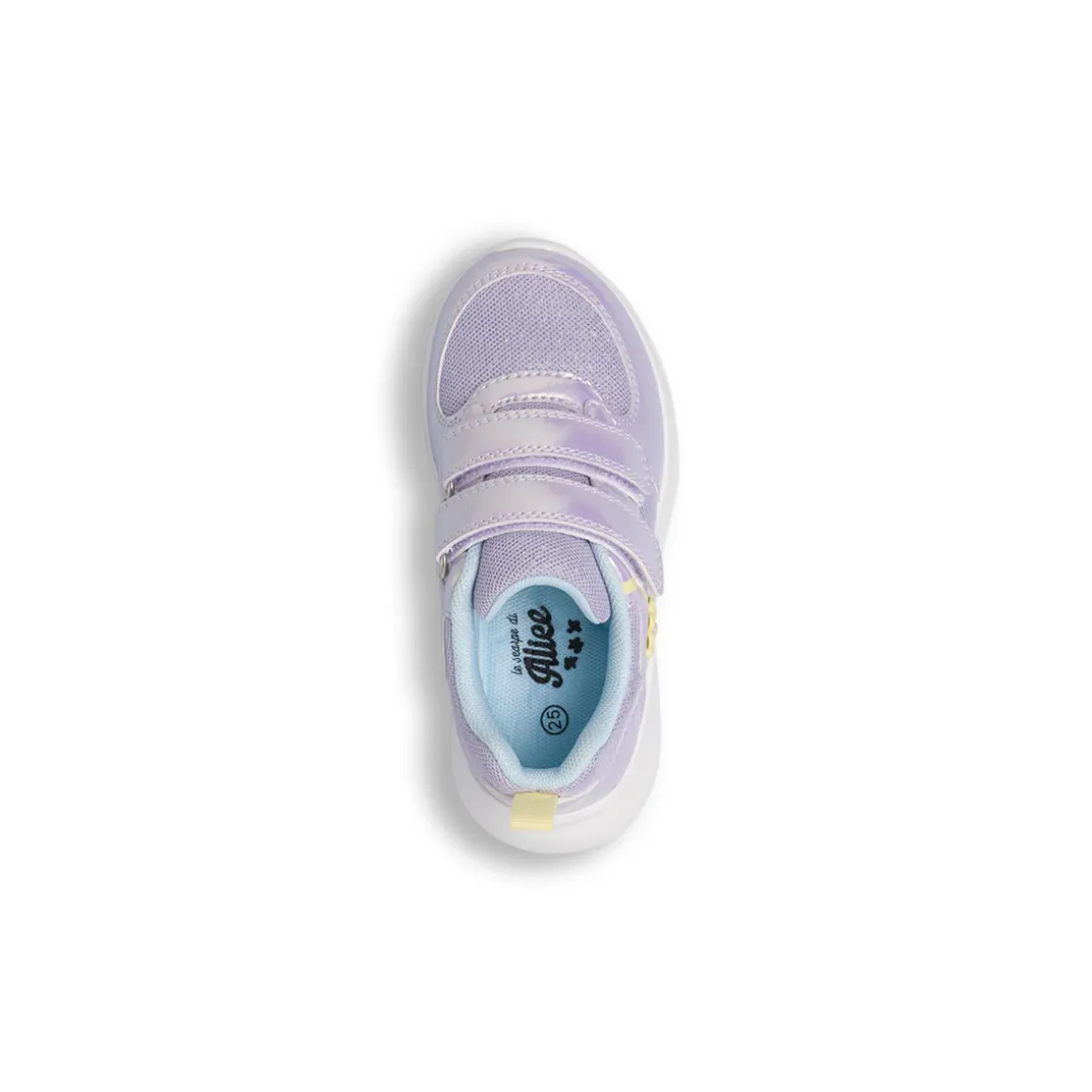Sneakers da bambina lilla iridescente con strappo Le scarpe di Alice