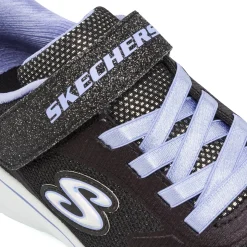 Sneakers da bambina nere con glitter e strappo Skechers