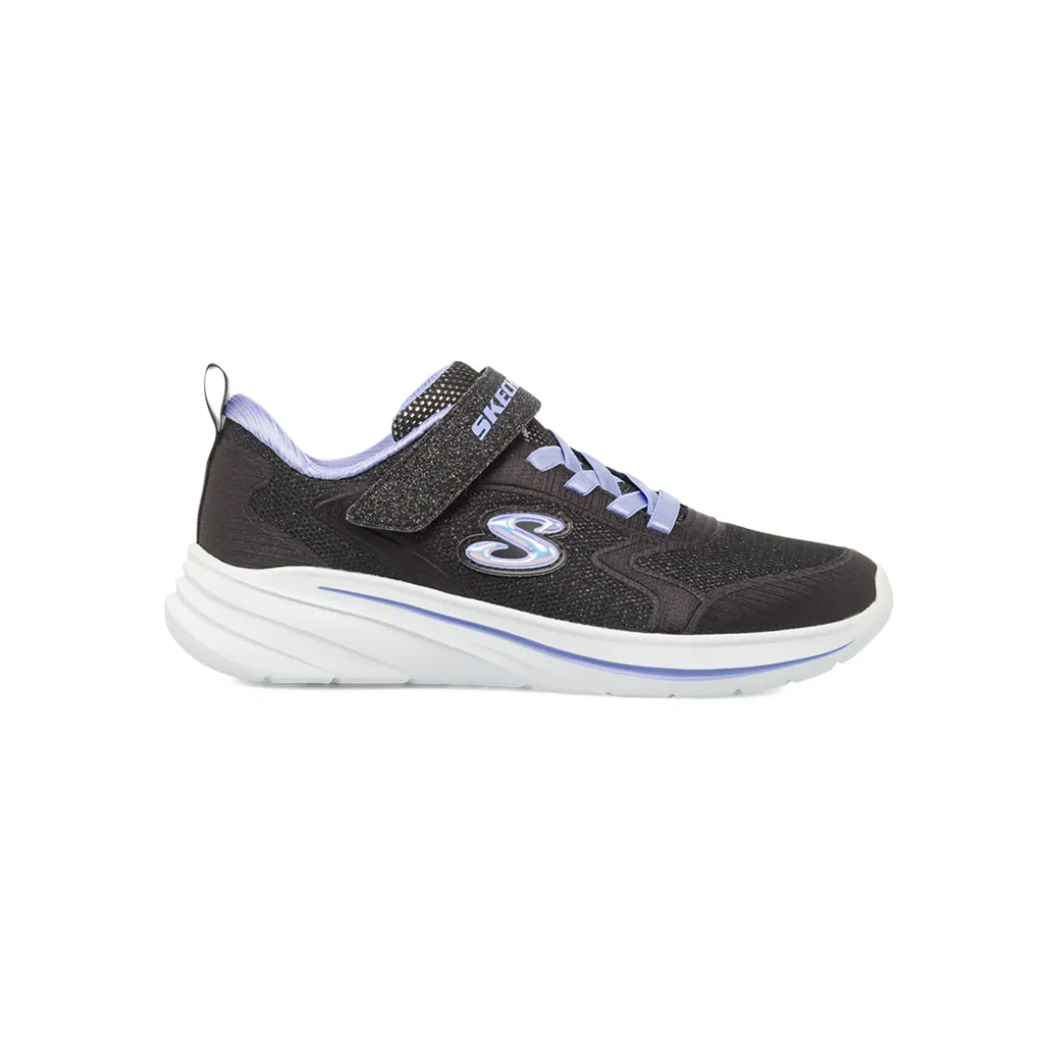Sneakers da bambina nere con glitter e strappo Skechers