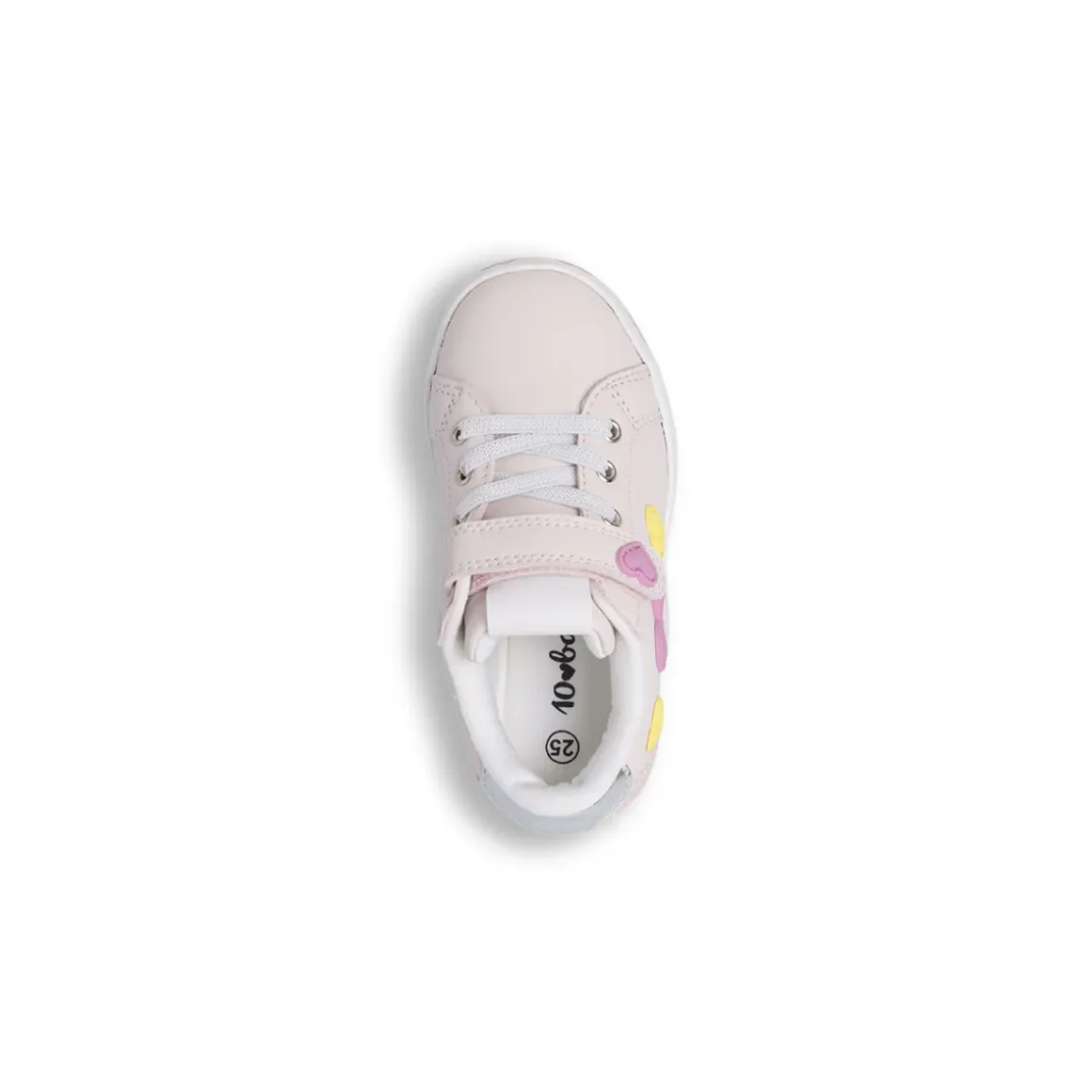 Sneakers da bambina rosa con applicazioni di cuori Dieci Baci