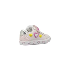 Sneakers da bambina rosa con applicazioni di cuori Dieci Baci